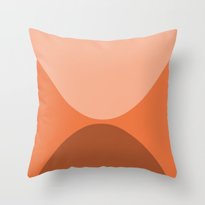 Only Connect - Orange Clay Blush Minimalist Mid-Century Modern Abstract Throw Pillow Gallery Image 6