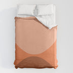Only Connect - Orange Clay Blush Minimalist Mid-Century Modern Abstract Duvet Cover Gallery Image 6