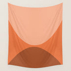 Only Connect - Orange Clay Blush Minimalist Mid-Century Modern Abstract Wall Tapestry Gallery Image 4