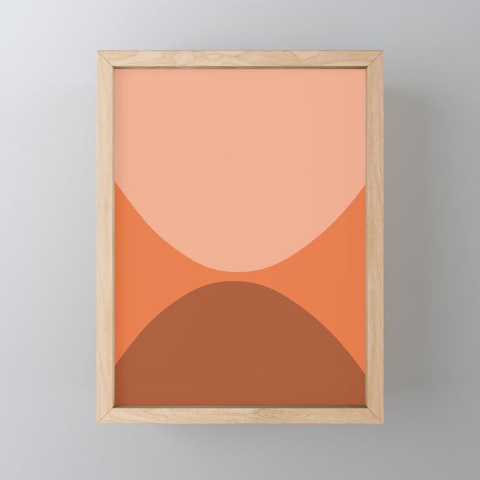 Only Connect - Orange Clay Blush Minimalist Mid-Century Modern Abstract Mini Art Print Gallery Image 1