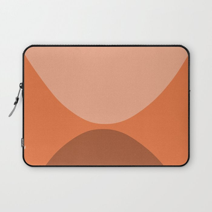 Only Connect - Orange Clay Blush Minimalist Mid-Century Modern Abstract Laptop Sleeve Gallery Image 1