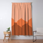 Only Connect - Orange Clay Blush Minimalist Mid-Century Modern Abstract Window Curtain Gallery Image 5