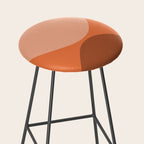 Only Connect - Orange Clay Blush Minimalist Mid-Century Modern Abstract Stool Gallery Image 2