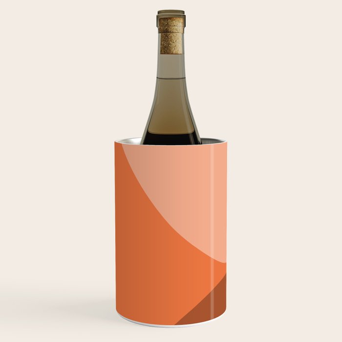 Only Connect - Orange Clay Blush Minimalist Mid-Century Modern Abstract Wine Chiller Gallery Image 2