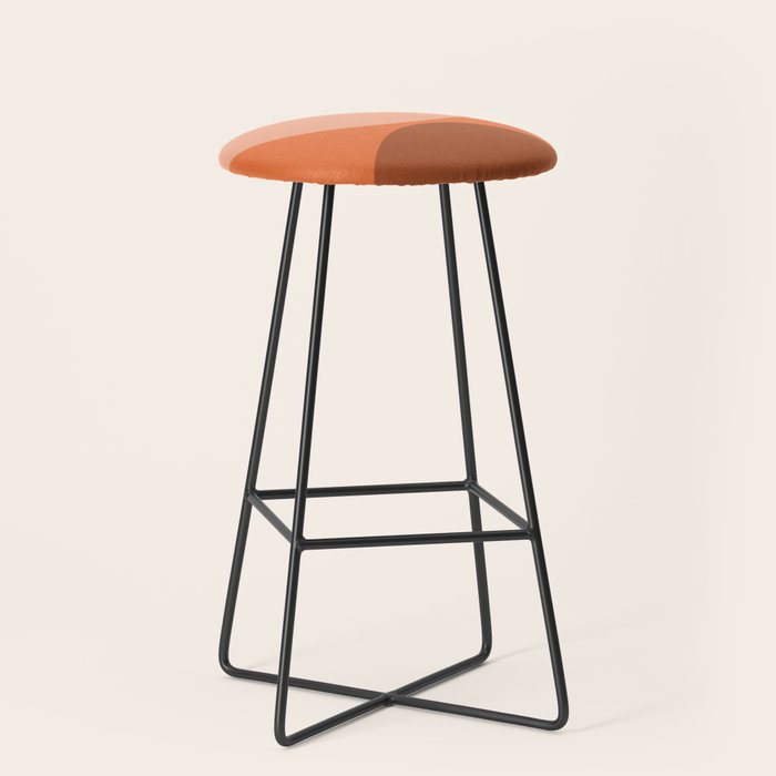 Only Connect - Orange Clay Blush Minimalist Mid-Century Modern Abstract Stool Gallery Image 1