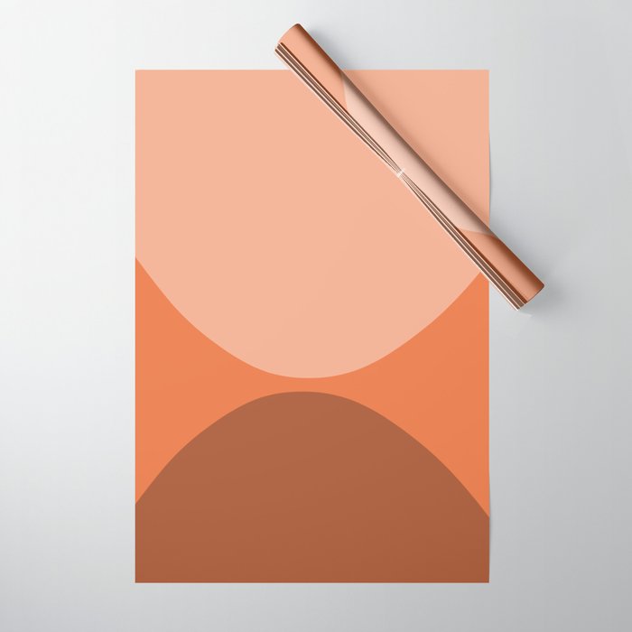 Only Connect - Orange Clay Blush Minimalist Mid-Century Modern Abstract Wrapping Paper Gallery Image 1