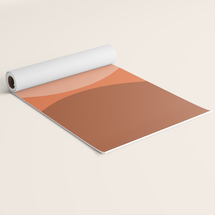 Only Connect - Orange Clay Blush Minimalist Mid-Century Modern Abstract Yoga Mat Gallery Image 2