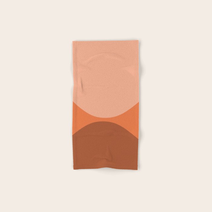 Only Connect - Orange Clay Blush Minimalist Mid-Century Modern Abstract Bath Towel Gallery Image 1
