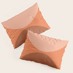 Only Connect - Orange Clay Blush Minimalist Mid-Century Modern Abstract Pillow Sham Gallery Image 3