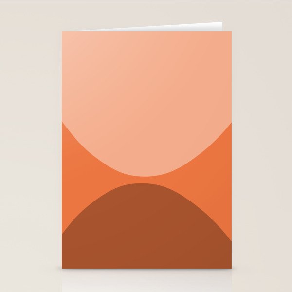 Only Connect - Orange Clay Blush Minimalist Mid-Century Modern Abstract Stationery Card Gallery Image 2