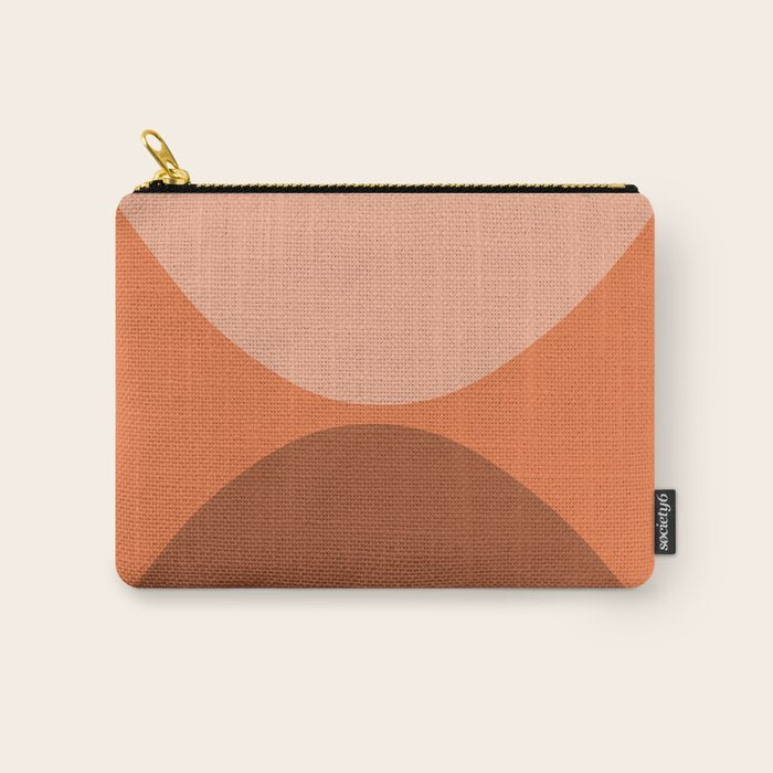 Only Connect - Orange Clay Blush Minimalist Mid-Century Modern Abstract Carry All Pouch Gallery Image 1