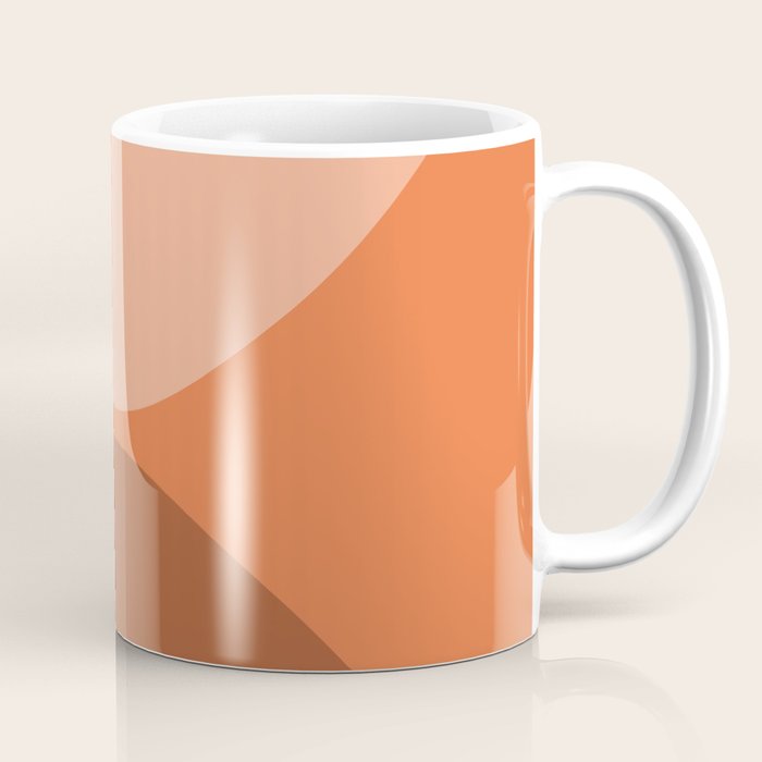 Only Connect - Orange Clay Blush Minimalist Mid-Century Modern Abstract Coffee Mug Gallery Image 1