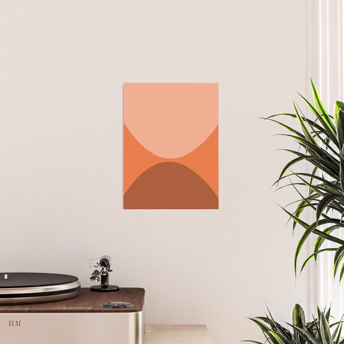 Only Connect - Orange Clay Blush Minimalist Mid-Century Modern Abstract Poster Gallery Image 2