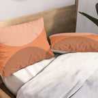 Only Connect - Orange Clay Blush Minimalist Mid-Century Modern Abstract Pillow Sham Gallery Image 2