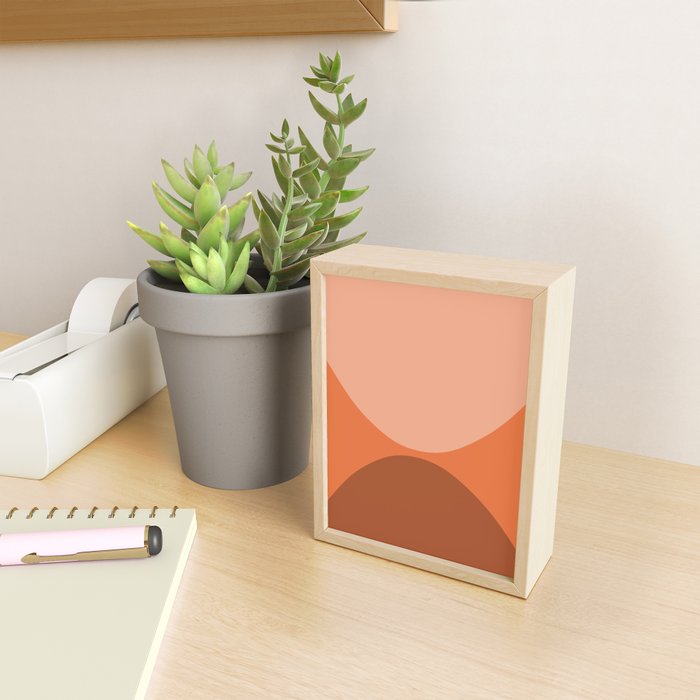 Only Connect - Orange Clay Blush Minimalist Mid-Century Modern Abstract Mini Art Print Gallery Image 2