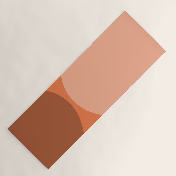 Only Connect - Orange Clay Blush Minimalist Mid-Century Modern Abstract Yoga Mat Gallery Image 1
