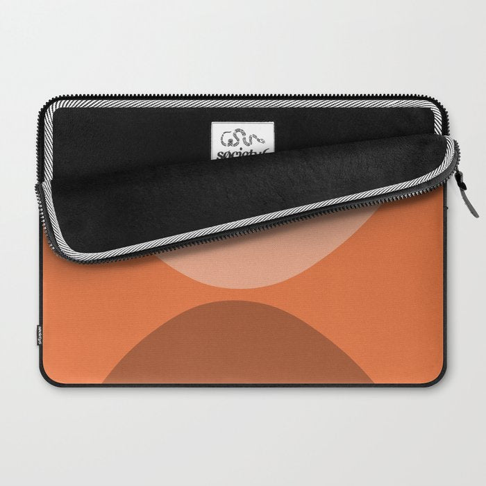 Only Connect - Orange Clay Blush Minimalist Mid-Century Modern Abstract Laptop Sleeve Gallery Image 2