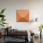 Only Connect - Orange Clay Blush Minimalist Mid-Century Modern Abstract Wood Wall Art Gallery Image 2