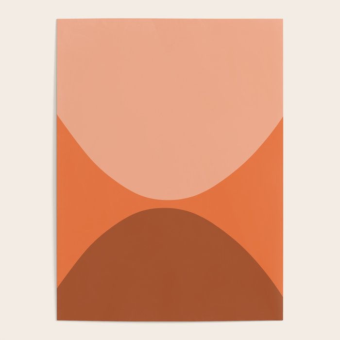 Only Connect - Orange Clay Blush Minimalist Mid-Century Modern Abstract Poster Gallery Image 4