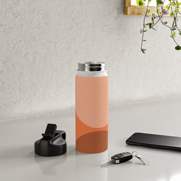 Only Connect - Orange Clay Blush Minimalist Mid-Century Modern Abstract Water Bottle Gallery Image 4