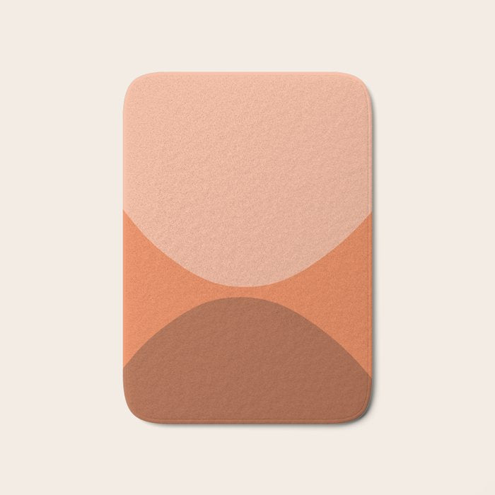 Only Connect - Orange Clay Blush Minimalist Mid-Century Modern Abstract Bath Mat Gallery Image 1