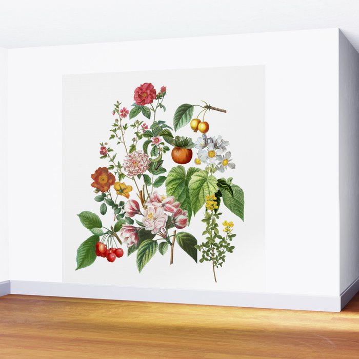 Persimmon Botanical Bloom Wall Mural Gallery Image 2