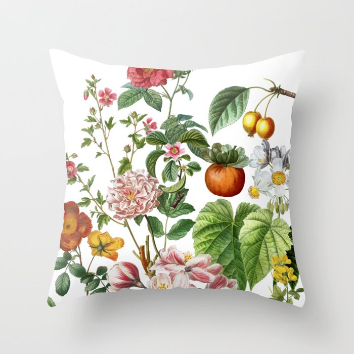 Persimmon Botanical Bloom Throw Pillow Gallery Image 6