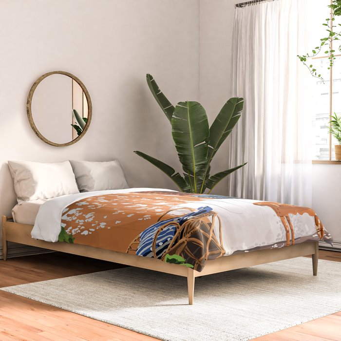 A Relaxed Afternoon | Tropical Summer Architecture | Buildings India Travel Bohemian Décor Painting Comforter Gallery Image 2