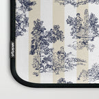 Toile de Jouy Vintage French Beige Cream & White Stripe Laptop Sleeve Gallery Image 3