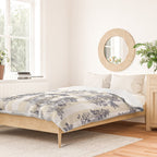 Toile de Jouy Vintage French Beige Cream & White Stripe Duvet Cover Gallery Image 2