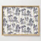 Toile de Jouy Vintage French Beige Cream & White Stripe Serving Tray Gallery Image 1