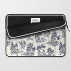 Toile de Jouy Vintage French Beige Cream & White Stripe Laptop Sleeve Gallery Image 2