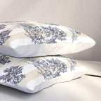 Toile de Jouy Vintage French Beige Cream & White Stripe Pillow Sham Gallery Image 3