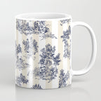 Toile de Jouy Vintage French Beige Cream & White Stripe Coffee Mug Gallery Image 1