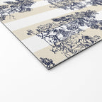 Toile de Jouy Vintage French Beige Cream & White Stripe Welcome Mat Gallery Image 2