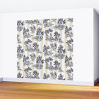 Toile de Jouy Vintage French Beige Cream & White Stripe Wall Mural Gallery Image 2