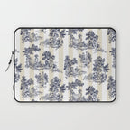 Toile de Jouy Vintage French Beige Cream & White Stripe Laptop Sleeve Gallery Image 1