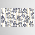 Toile de Jouy Vintage French Beige Cream & White Stripe Tablecloth Gallery Image 2