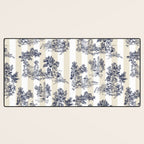 Toile de Jouy Vintage French Beige Cream & White Stripe Desk Mat Gallery Image 3