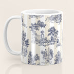 Toile de Jouy Vintage French Beige Cream & White Stripe Coffee Mug Gallery Image 3