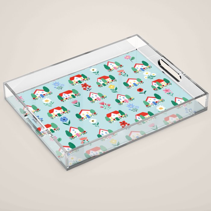 Spring Houses Acrylic Tray Gallery Image 1