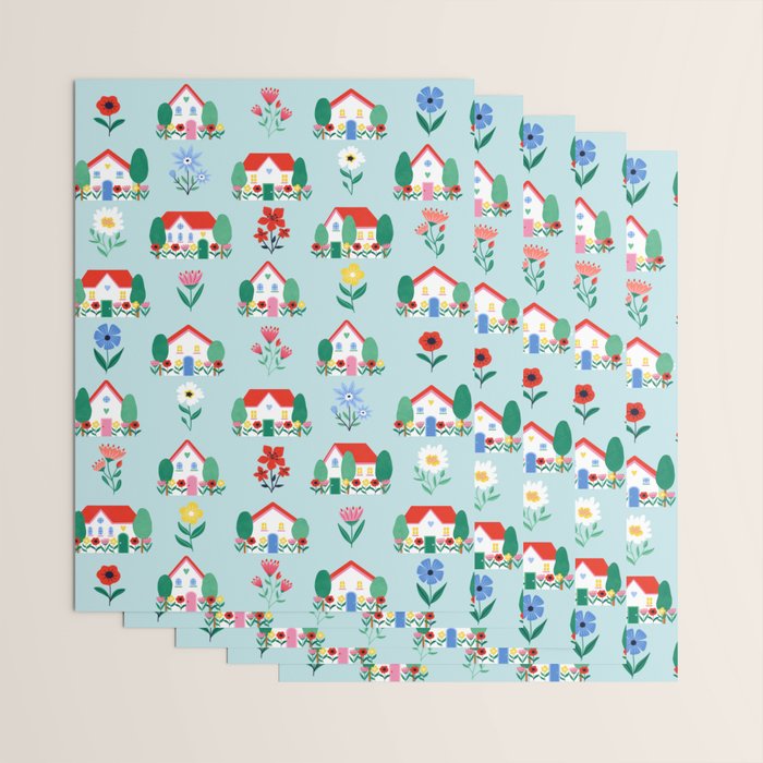 Spring Houses Wrapping Paper Gallery Image 3