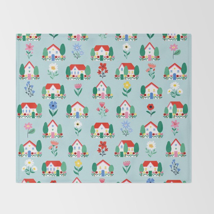 Spring Houses Throw Blanket Gallery Image 2