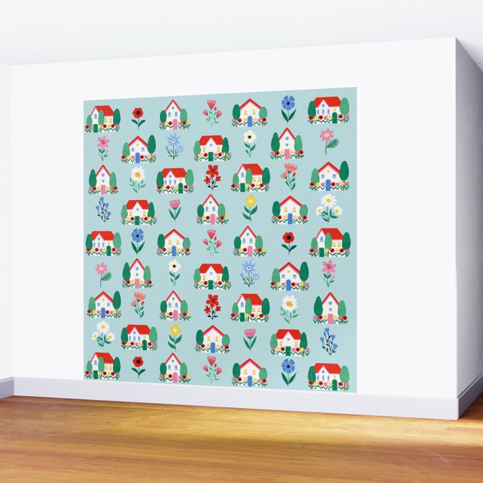Spring Houses Wall Mural Gallery Image 2