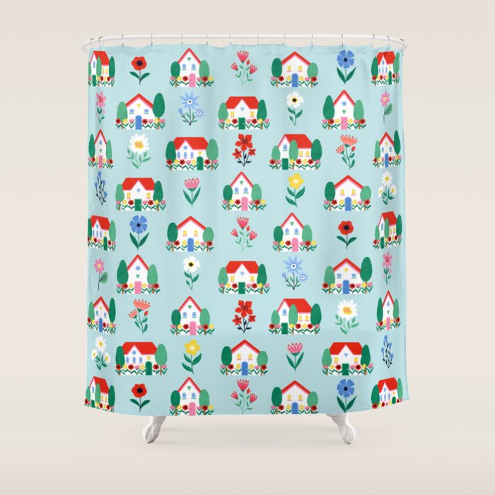 Spring Houses Shower Curtain Gallery Image 1