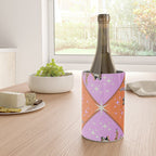 Retro vintage flying tiger geometric illustration in pink and orange background  Wine Chiller Gallery Image 4
