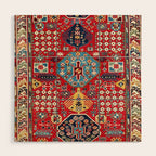 Moghan Azerbaijan South East Caucasus Rug Print Wood Wall Art Gallery Image 1