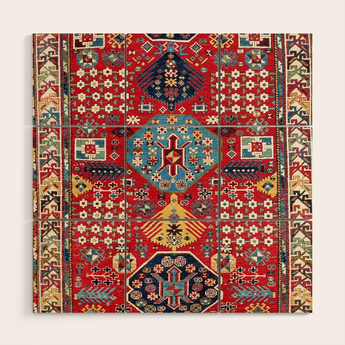 Moghan Azerbaijan South East Caucasus Rug Print Wood Wall Art Gallery Image 1