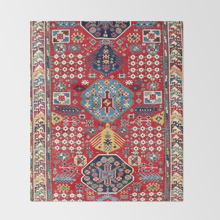Moghan Azerbaijan South East Caucasus Rug Print Throw Blanket Gallery Image 2
