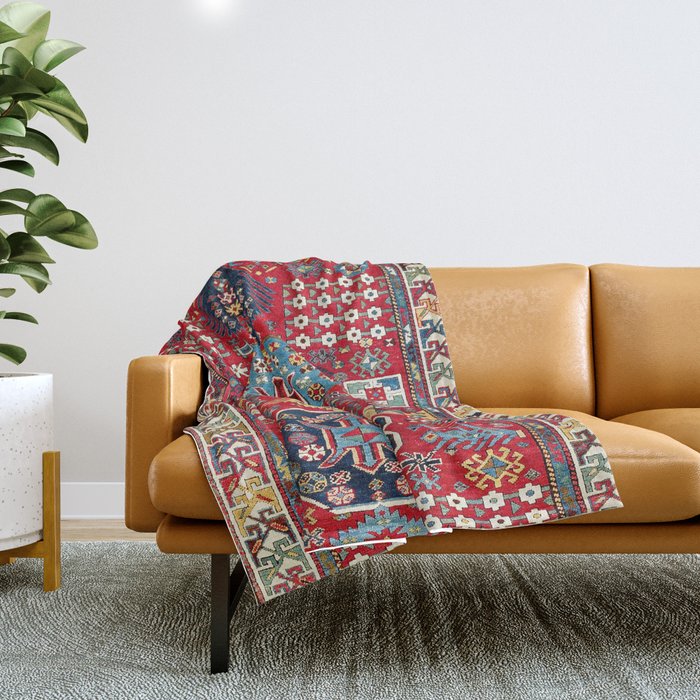 Moghan Azerbaijan South East Caucasus Rug Print Throw Blanket Gallery Image 1